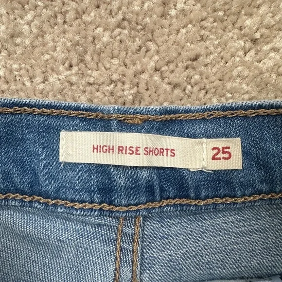 Levi’s High Rise Blue Distressed Jean Shorts for Women - Picture 3 of 3